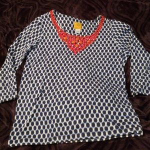 RUBY Rd three quarter sleeve top